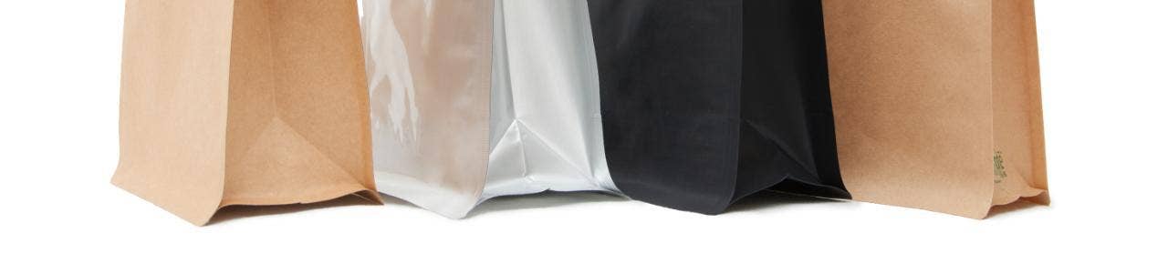 An image of several block bottom bags