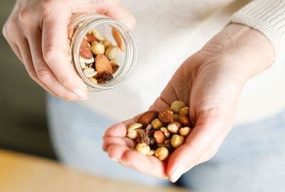 A picture of loose nuts ready to for packaging