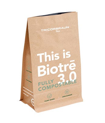 Biotrē™ 3.0, Plant-Based Flexible Packaging Product from TricorBraun Flex, Receives BPI Compostable Certification